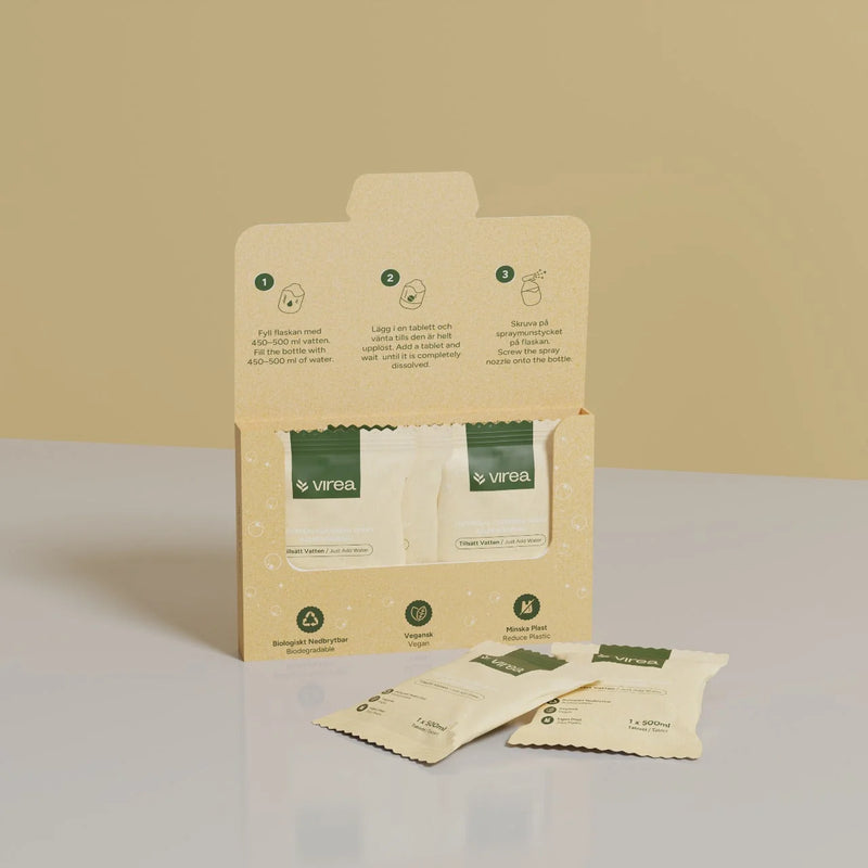 Allrengöringstabletter 3-pack med Glasflaska